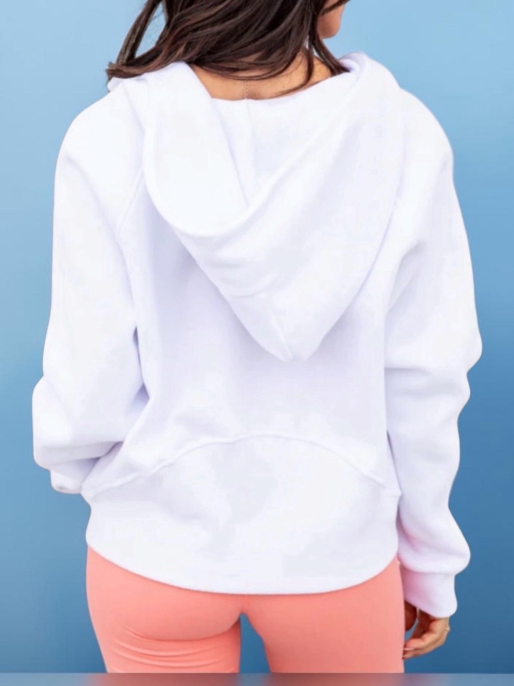 Women’s White Half-Zip Hoodie Sweatshirtscuba look
